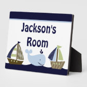 Schiffe Ahoy/nautische Segelboote/Whale Plaque Fotoplatte (Seite)