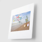 ** SCHIFFE AM STRAND** QUADRATISCHE WANDUHR (Winkel)