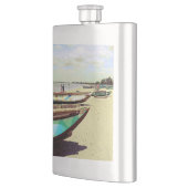 Schiffe am Tropical Beach Flachmann (Links)