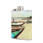 Schiffe am Tropical Beach Flachmann (Links)