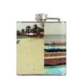 Schiffe am Tropical Beach Flachmann (Rückseite)