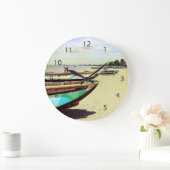 Schiffe am Tropical Beach Große Wanduhr (Zuhause)