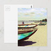 Schiffe am Tropical Beach Postkarte (Vorne/Hinten)
