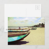 Schiffe am Tropical Beach Postkarte (Vorne/Hinten)