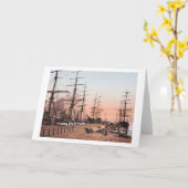 Schiffe an den Kais in San Francisco circa 1900 Karte (Gelbe Blume)