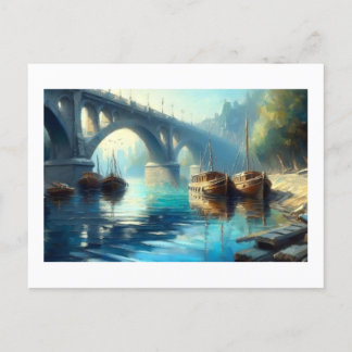 Schiffe auf dem Fluss, Postkarte