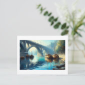 Schiffe auf dem Fluss, Postkarte (Stehend Vorderseite)