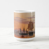 Schiffe auf dem Fluss Tagus | Carl Dahl Kaffeetasse (Mittel)