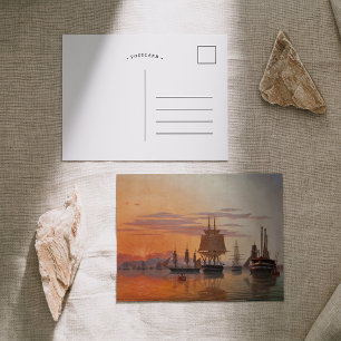 Schiffe auf dem Fluss Tagus   Carl Dahl Postkarte