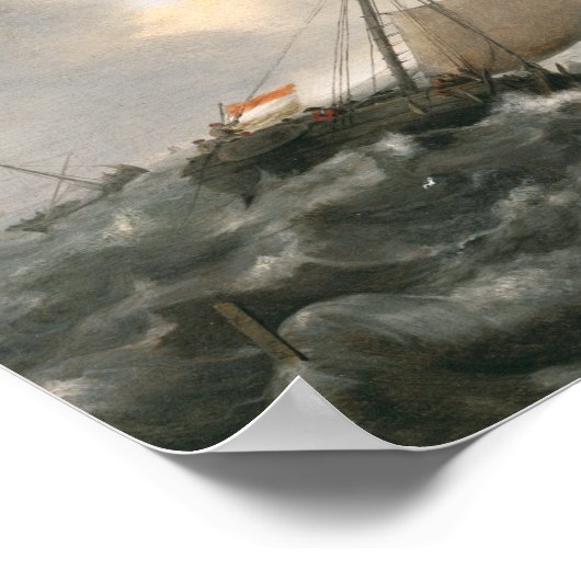 Schiffe auf dem Mohnmeer Poster (Ecke)