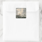 Schiffe auf dem Mohnmeer Quadratischer Aufkleber (Tasche)