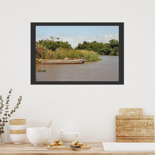 Schiffe auf dem Schwarzen Fluss Poster (Küche)