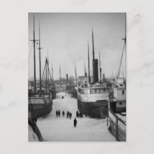 Schiffe auf der Belle River Marine City Michigan Postkarte (Vorderseite)