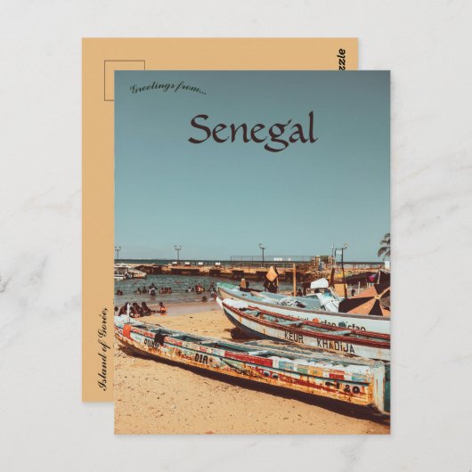 Schiffe auf der Insel Gorée Dakar Region Senegal Postkarte (Vorne/Hinten)