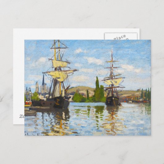 Schiffe auf der Seine in Rouen Claude Monet Postkarte (Vorne/Hinten)