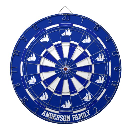 Schiffe auf Marineblau und Weiß Dartscheibe (vorne)