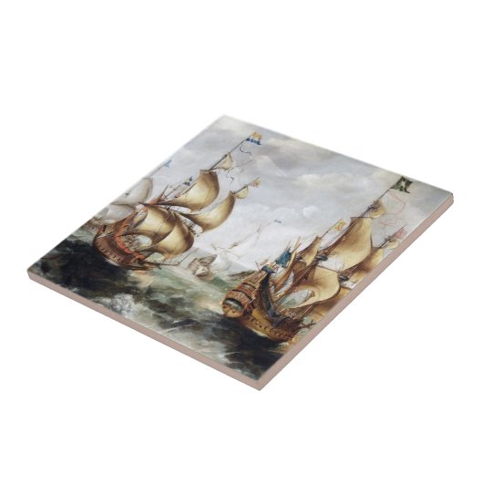 Schiffe auf See 1632 Fliese (Seite)