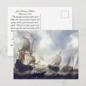 Schiffe auf See 1660er Postkarte (Vorne/Hinten)