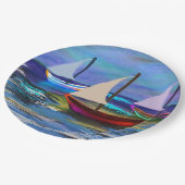 Schiffe auf See Pappteller (Schrägansicht)