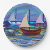 Schiffe auf See Pappteller (Vorderseite)