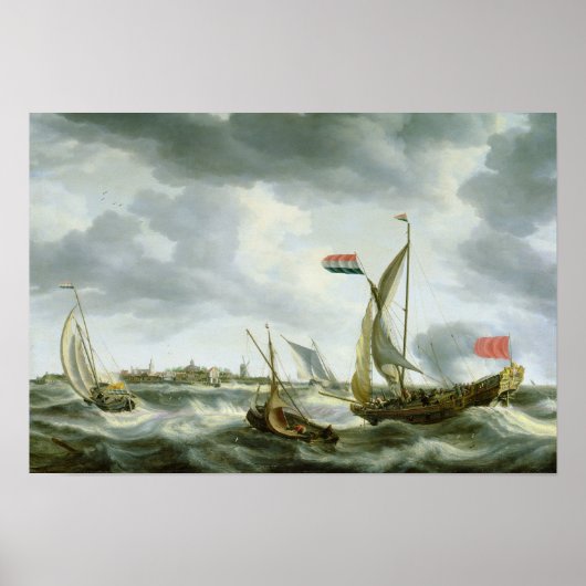 Schiffe auf See Poster (Vorne)