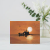 Schiffe auf See Postkarte (Stehend Vorderseite)