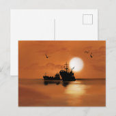 Schiffe auf See Postkarte (Vorne/Hinten)