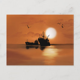 Schiffe auf See Postkarte