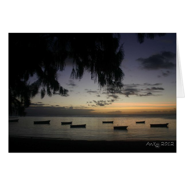 Schiffe bei Sonnenuntergang (Vorderseite (Horizontal))