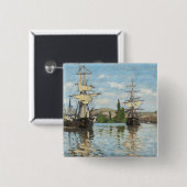 Schiffe Claude Monets |, die auf die Seine in Button (Vorne & Hinten)