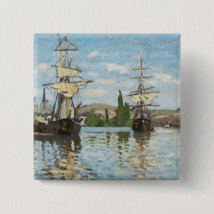Schiffe Claude Monets , die auf die Seine in Button