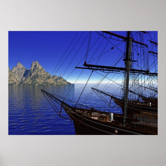 Schiffe, die auf dem Dock stehen Poster (Vorne)