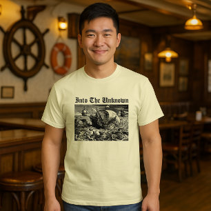 Schiffe, die ins Unbekannte mit Seemonstern segeln T-Shirt