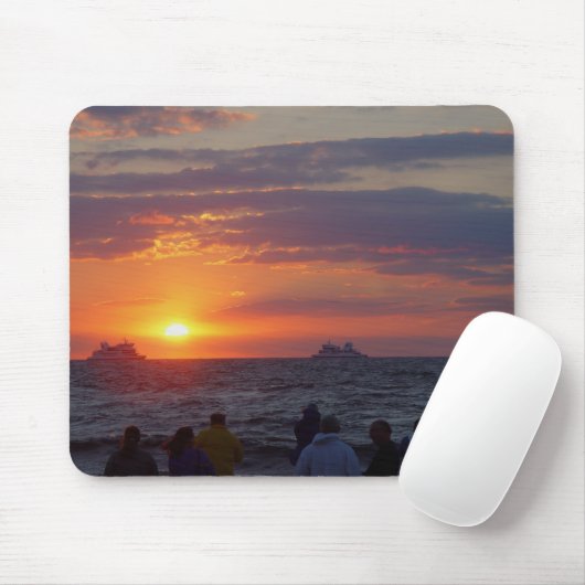 Schiffe, die unter Fall fahren Sunset Mousepad (Mit Mouse)