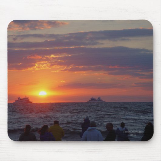 Schiffe, die unter Fall fahren Sunset Mousepad (Vorne)