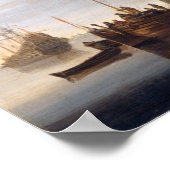 Schiffe, die vor der Küste liegen Poster (Ecke)