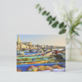 Schiffe, die zum Angeln eingeladen werden, Die Kir Postkarte (Stehend Vorderseite)