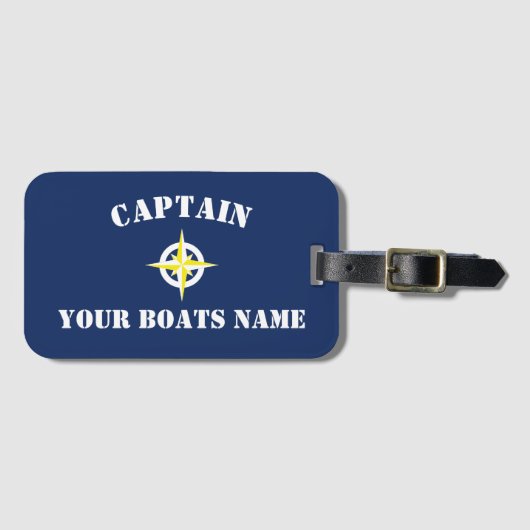 Schiffe führen nautischen Kompass Gepäckanhänger (Vorderseite (Horizontal))