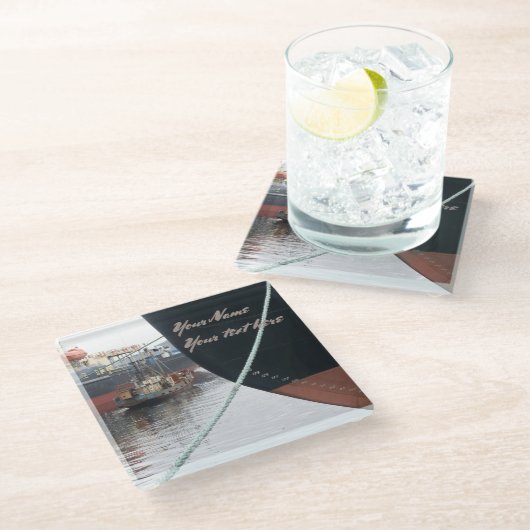 Schiffe Glasuntersetzer (Schrägansicht)