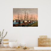Schiffe im Hafen Hamburg Poster (Küche)