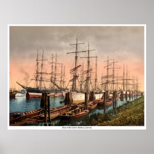 Schiffe im Hafen Hamburg Poster (Vorne)