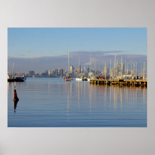 Schiffe im Hafen Poster