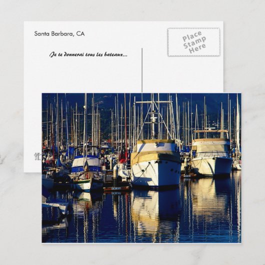 Schiffe im Hafen Postkarte (Vorne/Hinten)