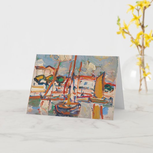 Schiffe im Hafen | Samuel John Peploe Karte (Gelbe Blume)