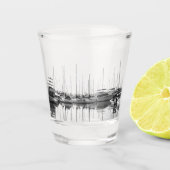 Schiffe im Hafen Schnapsglas (Vorderseite)