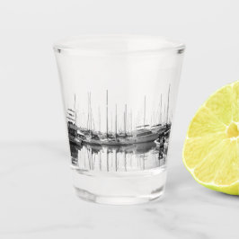 Schiffe im Hafen Schnapsglas