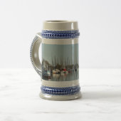 Schiffe im Hafen und Ihr Text Bierglas (Vorderseite Links)