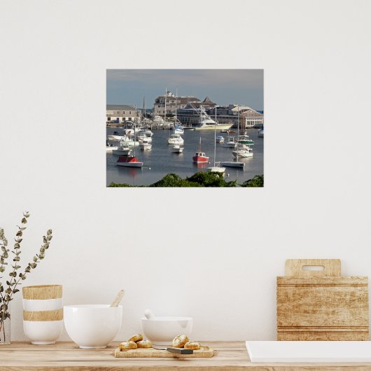 Schiffe im Hafen von Cape Cod im Sommer Poster (Küche)