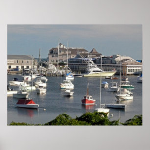 Schiffe im Hafen von Cape Cod im Sommer Poster