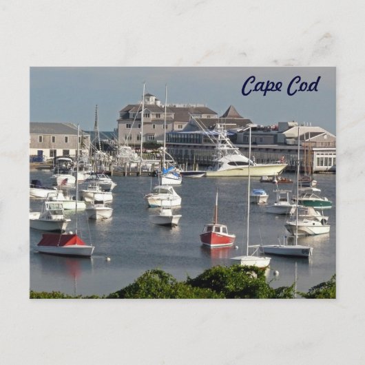 Schiffe im Hafen von Cape Cod im Sommer Postkarte (Vorderseite)